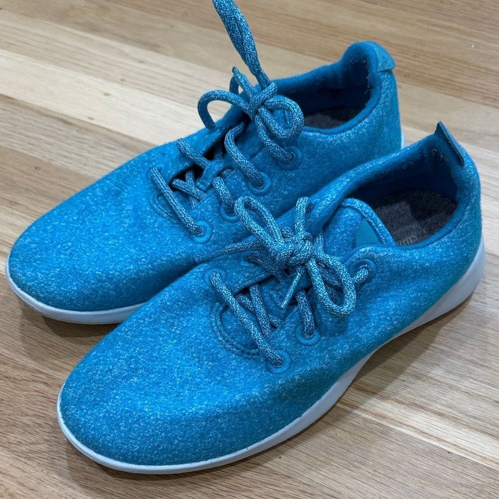 Allbirds Wool Runners Turquoise Knit Sneakers Size Mens 8